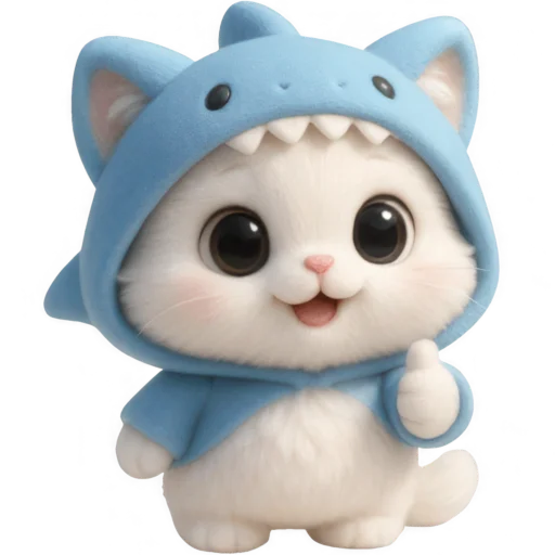 👍 Стикер «Пушистый Акуленок» для Telegram