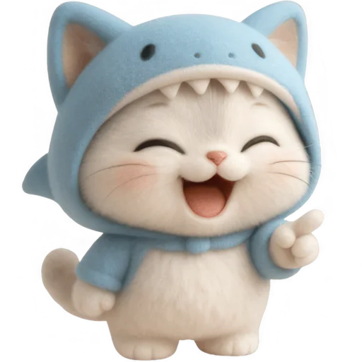 🤣 Стикер «Пушистый Акуленок» для Telegram