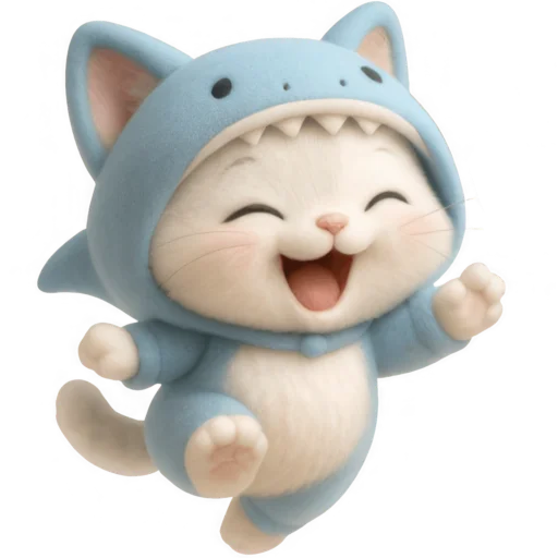 👻 Стикер «Пушистый Акуленок» для Telegram