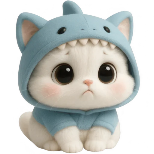 🥺 Стикер «Пушистый Акуленок» для Telegram
