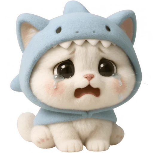 😭 Стикер «Пушистый Акуленок» для Telegram