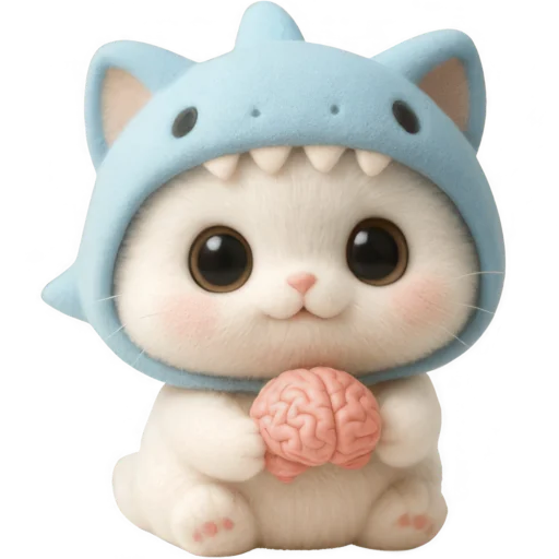 🧠 Стикер «Пушистый Акуленок» для Telegram