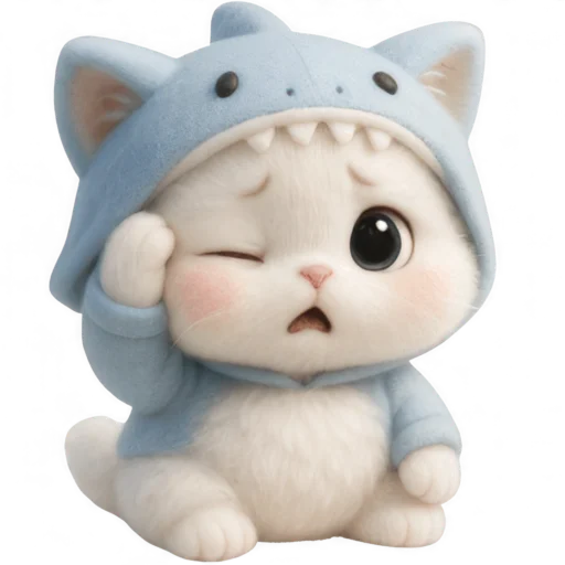 😮‍💨 Стикер «Пушистый Акуленок» для Telegram