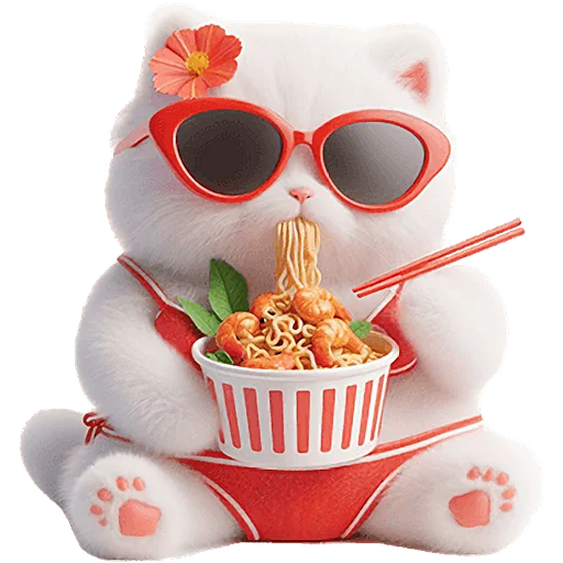 😋 Стикер «Летние мяу» для Telegram