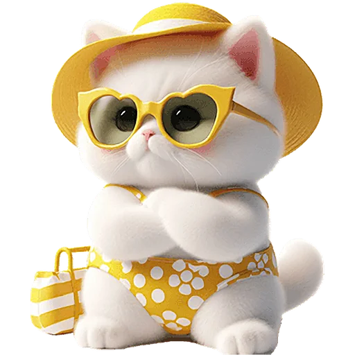 😎 Стикер «Летние мяу» для Telegram