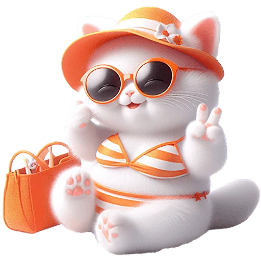 ✌️ Стикер «Летние мяу» для Telegram
