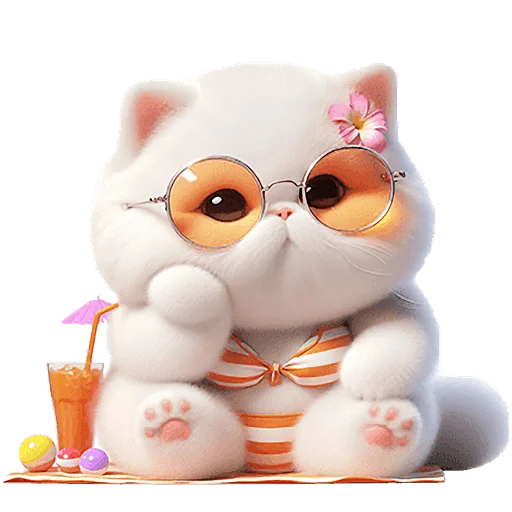 🥱 Стикер «Летние мяу» для Telegram
