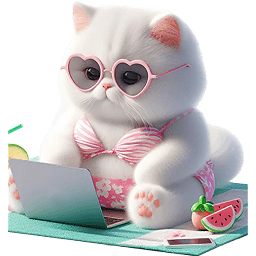 💻 Стикер «Летние мяу» для Telegram