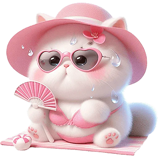 🥵 Стикер «Летние мяу» для Telegram