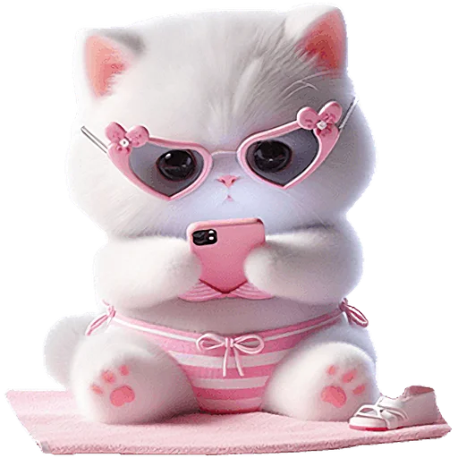 📱 Стикер «Летние мяу» для Telegram
