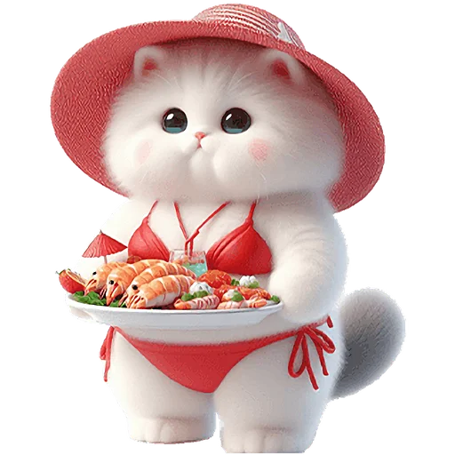 🍤 Стикер «Летние мяу» для Telegram