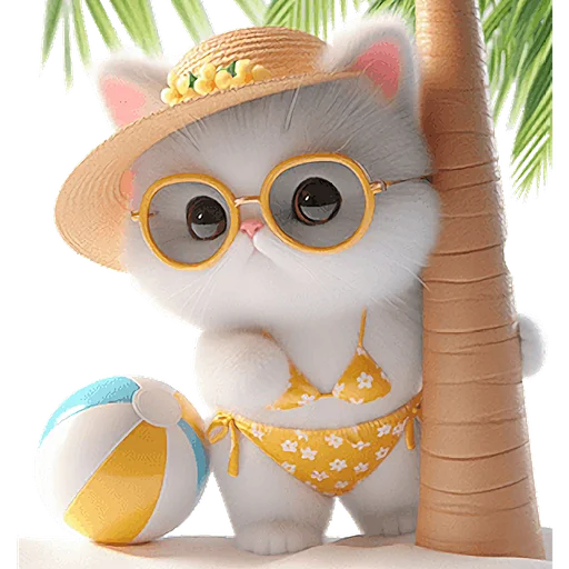 😎 Стикер «Летние мяу» для Telegram