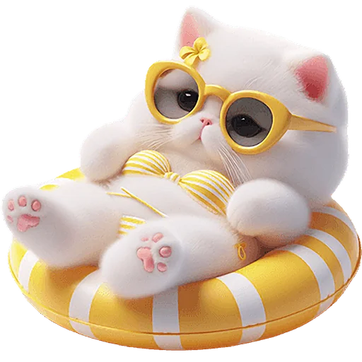 😎 Стикер «Летние мяу» для Telegram