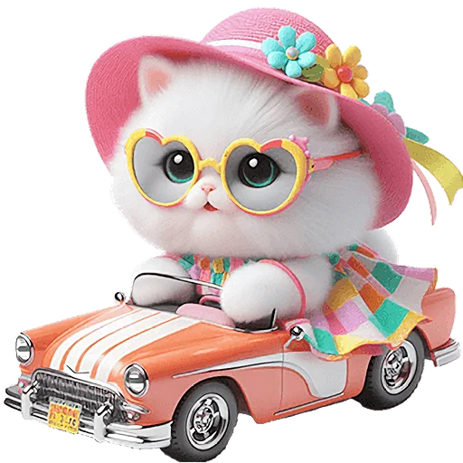 🚗 Стикер «Летние мяу» для Telegram