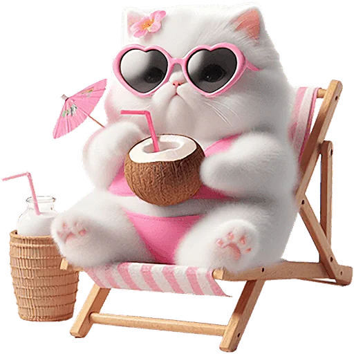 😎 Стикер «Летние мяу» для Telegram