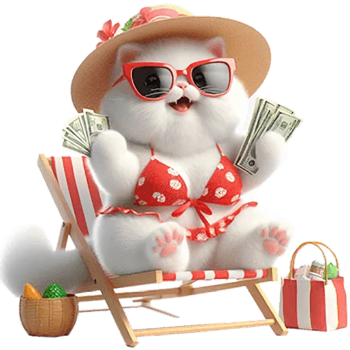 💸 Стикер «Летние мяу» для Telegram