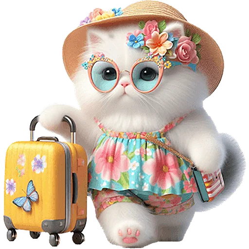 🧳 Стикер «Летние мяу» для Telegram