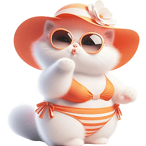 😘 Стикер «Летние мяу» для Telegram