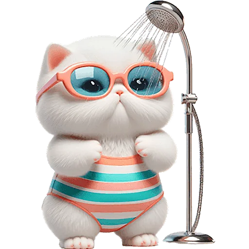 🚿 Стикер «Летние мяу» для Telegram
