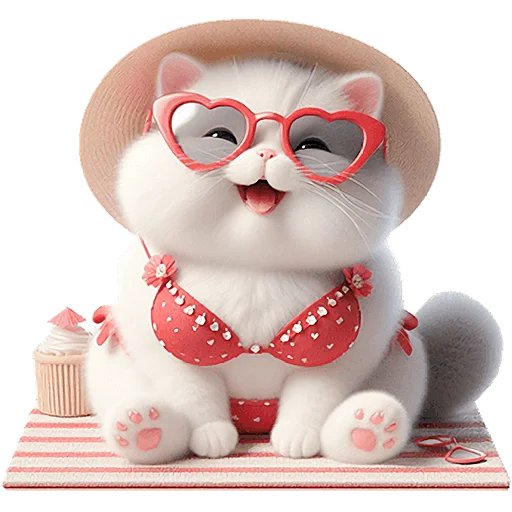 ☺️ Стикер «Летние мяу» для Telegram