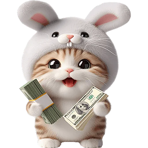 🤑 Стикер «Мяу кролик» для Telegram