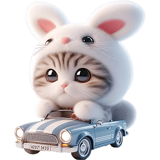🚗 Стикер «Мяу кролик» для Telegram