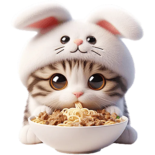 😋 Стикер «Мяу кролик» для Telegram