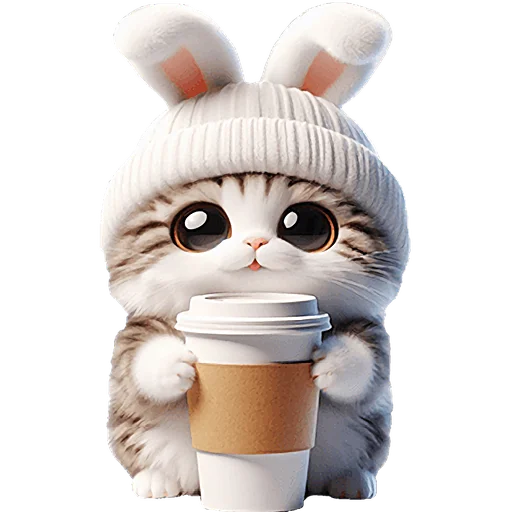 🧋 Стикер «Мяу кролик» для Telegram