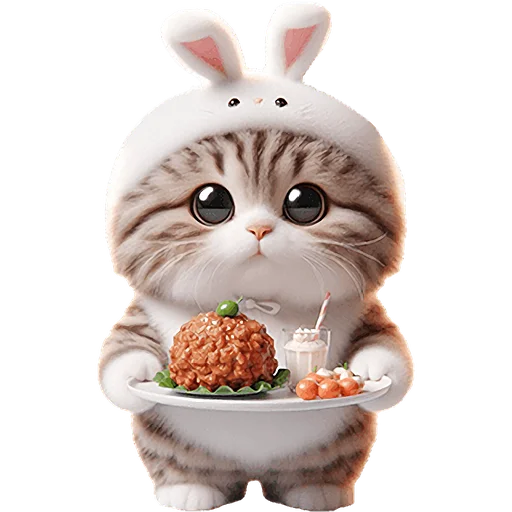 🍽 Стикер «Мяу кролик» для Telegram