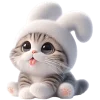 😛 Эмодзи «Мяу кролик» для Telegram
