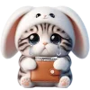 😢 Эмодзи «Мяу кролик» для Telegram