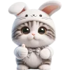 👍 Эмодзи «Мяу кролик» для Telegram