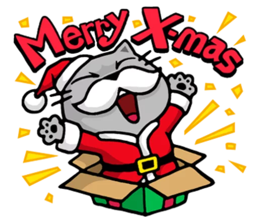 Стикерпак Meow ! Merry Christmas & Happy New Year для Telegram