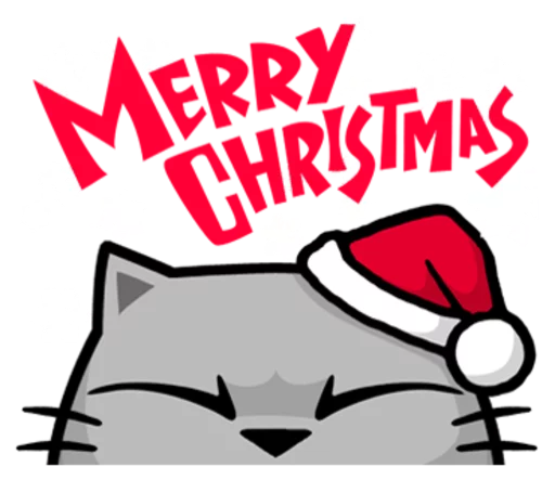 ☺️ Стикер «Meow ! Merry Christmas & Happy New Year» для Telegram