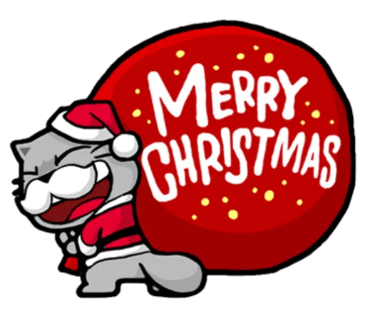 😄 Стикер «Meow ! Merry Christmas & Happy New Year» для Telegram