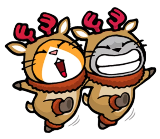 👫 Стикер «Meow ! Merry Christmas & Happy New Year» для Telegram