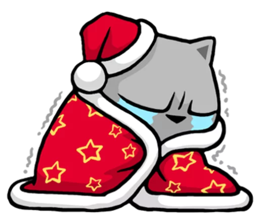 😭 Стикер «Meow ! Merry Christmas & Happy New Year» для Telegram
