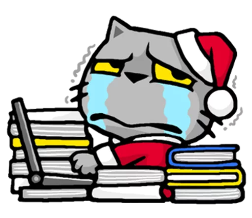 😭 Стикер «Meow ! Merry Christmas & Happy New Year» для Telegram