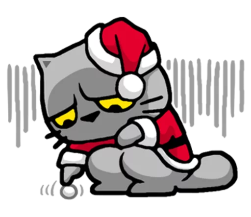 😞 Стикер «Meow ! Merry Christmas & Happy New Year» для Telegram