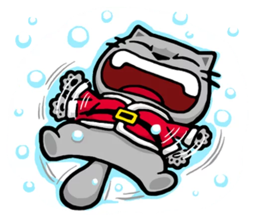 😵 Стикер «Meow ! Merry Christmas & Happy New Year» для Telegram