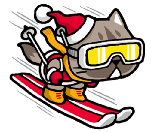 ⛷ Стикер «Meow ! Merry Christmas & Happy New Year» для Telegram