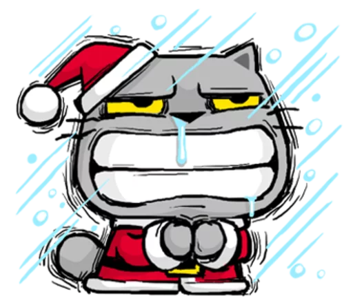 😨 Стикер «Meow ! Merry Christmas & Happy New Year» для Telegram