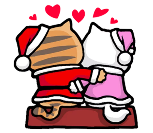 ❤ Стикер «Meow ! Merry Christmas & Happy New Year» для Telegram