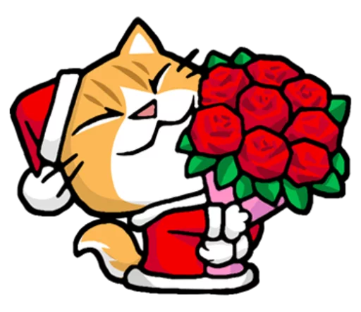 🌹 Стикер «Meow ! Merry Christmas & Happy New Year» для Telegram