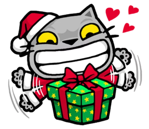 🎁 Стикер «Meow ! Merry Christmas & Happy New Year» для Telegram