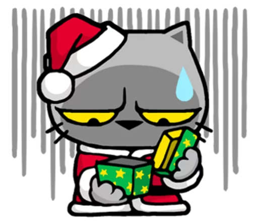 😓 Стикер «Meow ! Merry Christmas & Happy New Year» для Telegram
