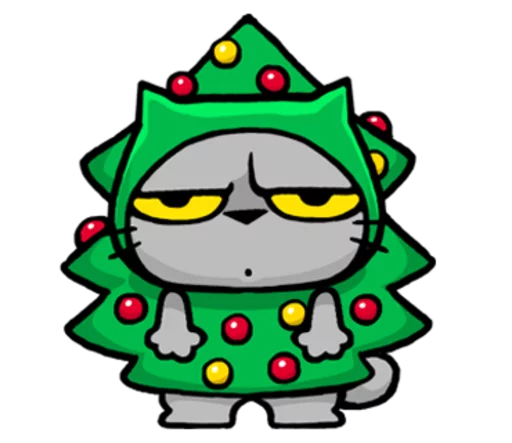 🎄 Стикер «Meow ! Merry Christmas & Happy New Year» для Telegram