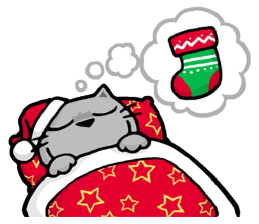 💤 Стикер «Meow ! Merry Christmas & Happy New Year» для Telegram