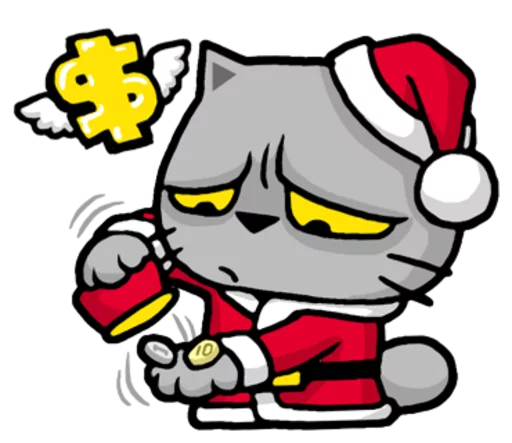 💸 Стикер «Meow ! Merry Christmas & Happy New Year» для Telegram