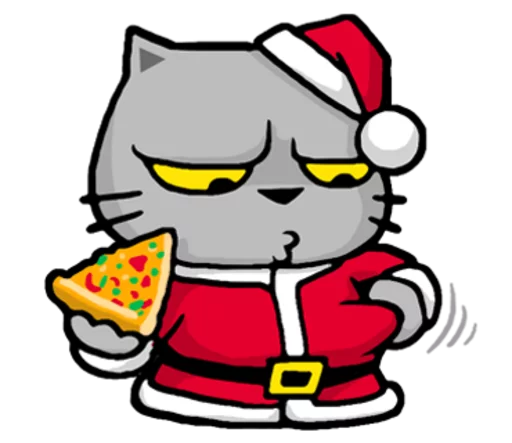 🍕 Стикер «Meow ! Merry Christmas & Happy New Year» для Telegram